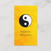Gold Holistic Wellness Yin Yang Symbool QR-code Visitekaartje (Voorkant)