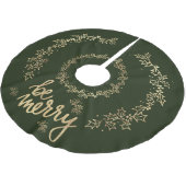 Gold Holly Be Merry Christmas Green Kerstboom Rok (Gekanteld)