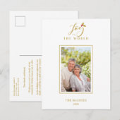 Gold Holly - Minimalistische kerstfotoserie Briefkaart (Voorkant / Achterkant)