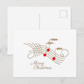 Gold Holly Muzieknoten Kerstmis Feestdagenkaart (Voorkant / Achterkant)