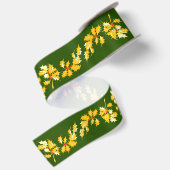Gold Holly op groen Satijnen Lint (Achterkant)