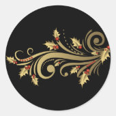 Gold Holly & Scroll Stickers (Voorkant)