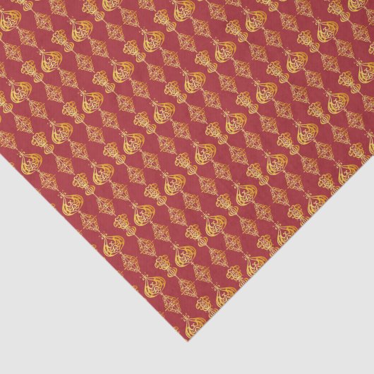 Gold Holly Stars Holiday Glitter Tissuepapier (Detail)