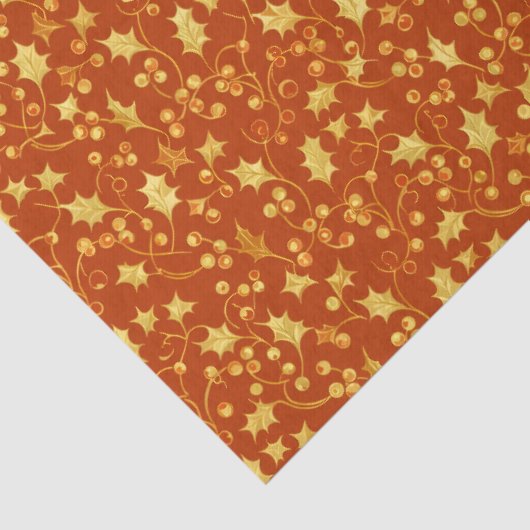 Gold Holly Tissuepapier (Detail)