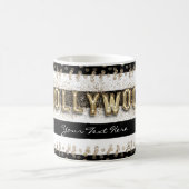 Gold Hollywood Black & White Stripes Coffee Mok (Center)