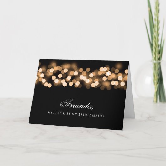 Gold Hollywood Glam Be My Bridesmaid (Voorkant)