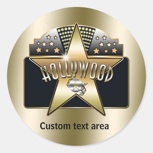 Gold Hollywood Retro Typografie Star Party Sticker (Voorkant)