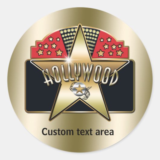 Gold Hollywood Retro Typografie Star Party Sticker (Voorkant)