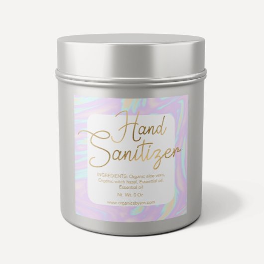Gold Holographic Chic Hand Sanitizer Labels