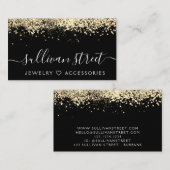 Gold Holographic Glitter Jewelry Boutique Visitekaartje (Voorkant / Achterkant)