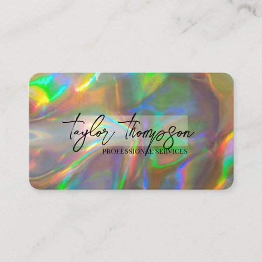 Gold Holographic | Moderne Glam-Visitekaartjes Visitekaartje (Voorkant)
