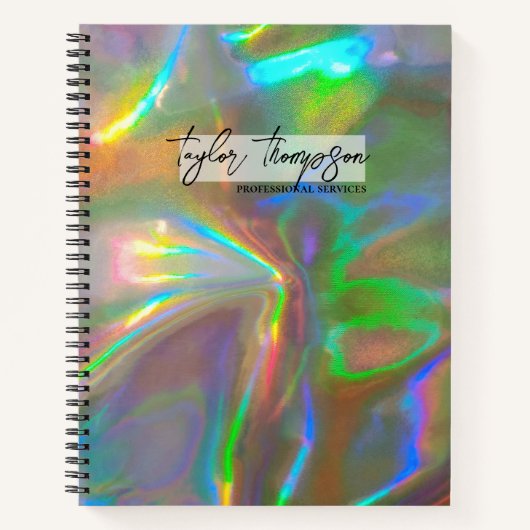 Gold Holographic | Moderne zakelijke Notitieboek (Voorkant)