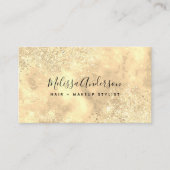 Gold Holographic Opal Stone Glitter Visitekaartje (Voorkant)