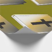 Gold Holy Bible with Black Cross Religious Cadeaupapier (Hoek)