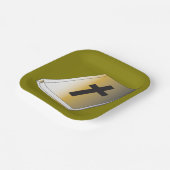 Gold Holy Bible with Black Cross Religious Papieren Bordje (Gebogen)