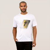 Gold Holy Bible with Black Cross Religious T-shirt (Voorkant volledig)