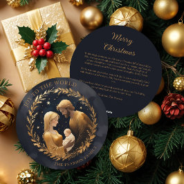 Gold Holy Family Nativity Exquisite Christmas  Feestdagenkaart
