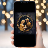 Gold Holy Family Nativity Exquisite Christmas  Feestdagenkaart