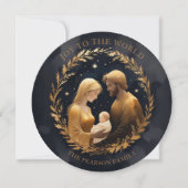Gold Holy Family Nativity Exquisite Christmas  Feestdagenkaart (Voorkant)
