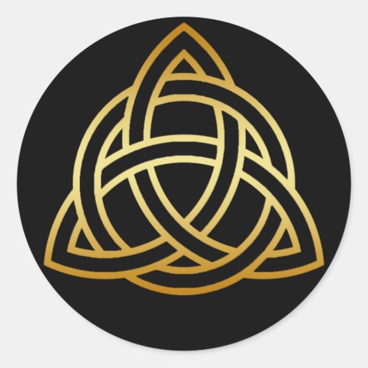 GOLD HOLY TRINITY KNOT RONDE STICKER (Voorkant)