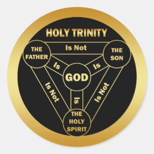 GOLD HOLY TRINITY SHIELD RONDE STICKER