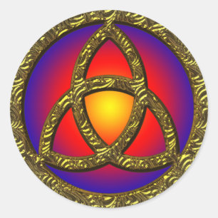 GOLD HOLY TRINITY SYMBOOL RONDE STICKER