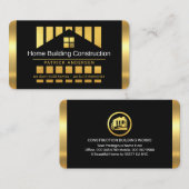 Gold Home Building Silhouette Construction Piling Visitekaartje (Voorkant / Achterkant)