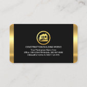 Gold Home Building Silhouette Construction Piling Visitekaartje (Achterkant)
