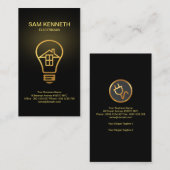 Gold Home Bulb Gold Shadow Electricia Visitekaartje (Voorkant / Achterkant)
