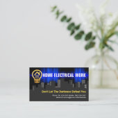 Gold Home Bulb Powerving Blue Electric Wave Visitekaartje (Staand voorkant)