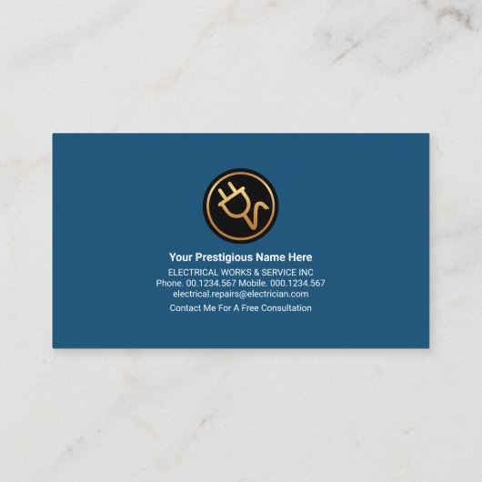 Gold Home Electric Wining Circuit Visitekaartje (Achterkant)