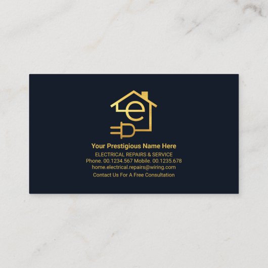 Gold Home Electrical Circuit Visitekaartje (Achterkant)