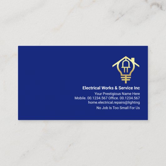 Gold Home Electrical Circuit Visitekaartje (Achterkant)