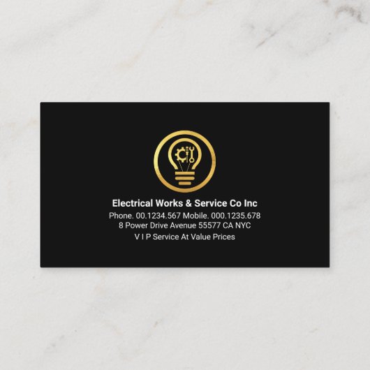 Gold Home Elektrische Circuit Plug Visitekaartje (Achterkant)