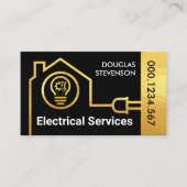 Gold Home Elektrische Circuit Plug Visitekaartje (Voorkant)