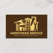 Gold Home Handyman Tools Builder Visitekaartje (Voorkant)