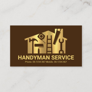 Gold Home Handyman Tools Builder Visitekaartje