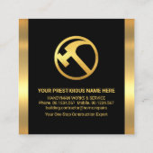 Gold Home Handyman Tools Circular Board Vierkante Visitekaartje (Achterkant)