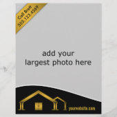 Gold Home Icon te koop Vastgoedmakelaar Flyers (Achterkant)