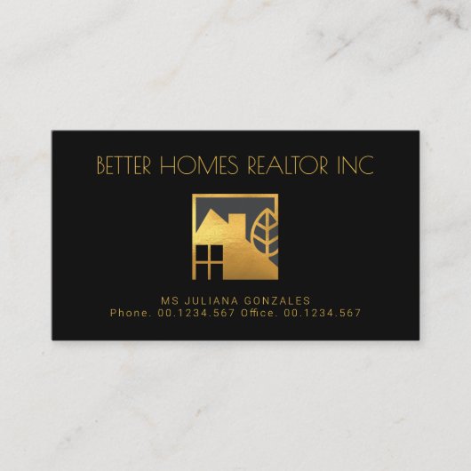 Gold Home Landscape Silhouette Property Manager Visitekaartje (Voorkant)
