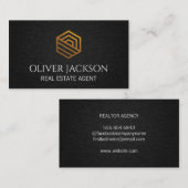 Gold Home Logo | Achtergrond zwart textiel Visitekaartje (Voorkant / Achterkant)