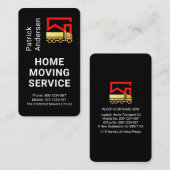 Gold Home Movers Truck On Black Layer Visitekaartje (Voorkant / Achterkant)