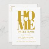 Gold Home Moving Announding Briefkaart (Voorkant / Achterkant)