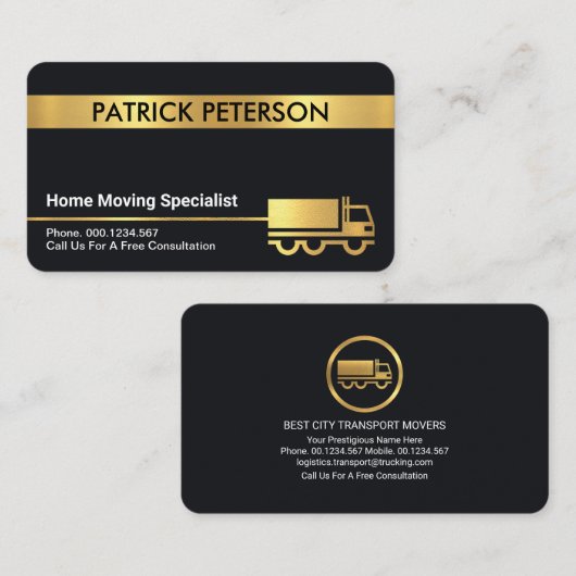 Gold Home Moving Service Transport Visitekaartje (Voorkant / Achterkant)