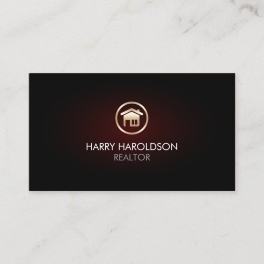 Gold Home Remodeling House Icon Business Card Visitekaartje (Voorkant)
