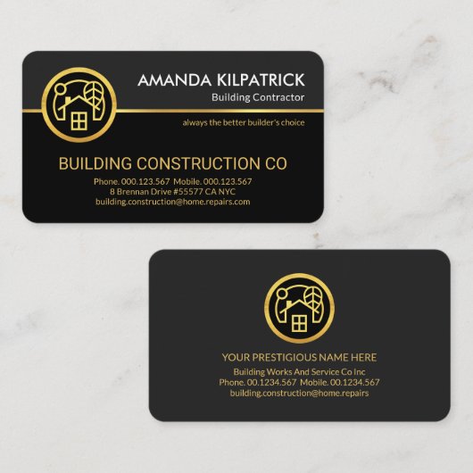 Gold Home Reparaties Aannemer Visitekaartje (Voorkant / Achterkant)