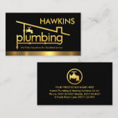 Gold Home Rooftop Plumbing Pipeline Plumber Repair Visitekaartje (Voorkant / Achterkant)