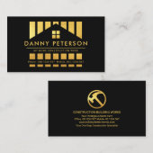 Gold Home Silhouette Construction Piling Visitekaartje (Voorkant / Achterkant)