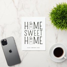 Gold Home Sweet Home Nieuwe huiseigenaar Realty Folie Wenskaart