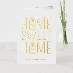 Gold Home Sweet Home Nieuwe huiseigenaar Realty Folie Wenskaart